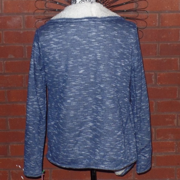 Blue Heather Sherpa Lined Teddy Bear Jacket NWT - Picture 5 of 6